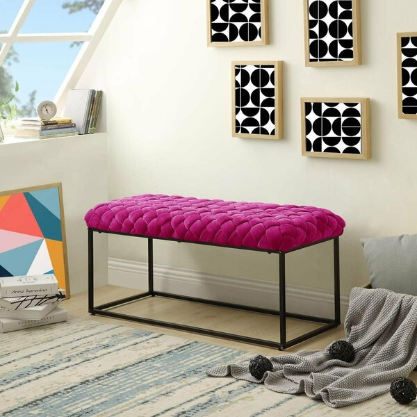 Comfortcorrect Joaquin Rectangular Hand Upholstered Bench, Fuchsia Velvet CO2625159